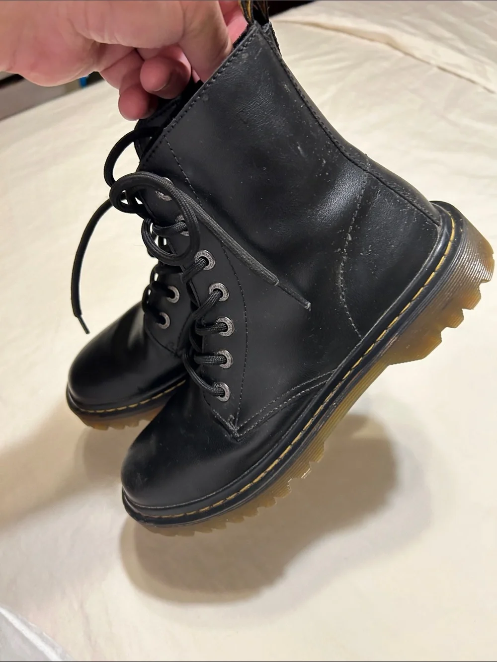Dr. Martens Black Leather Lace-Up Boots